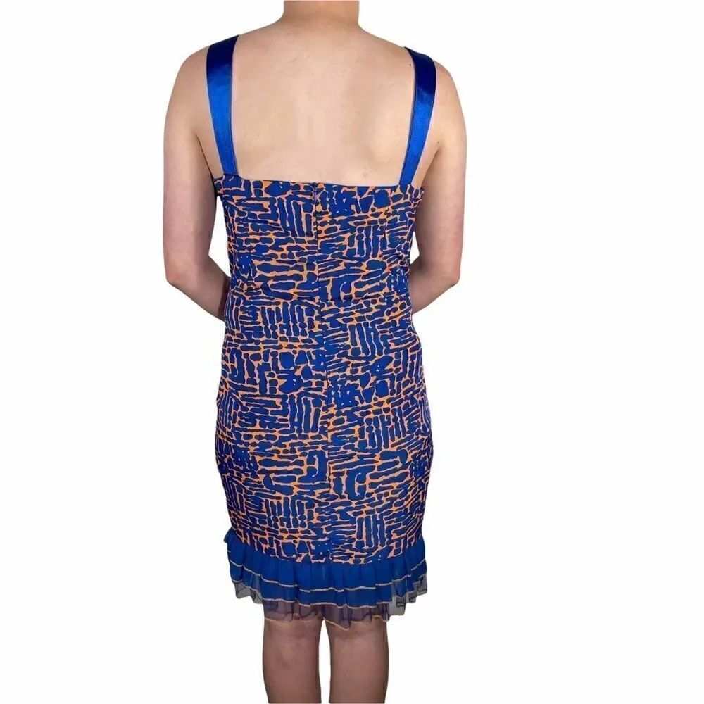 Ever-Pretty Blue and Orange Patterned Midi Dress - Picture 2 of 8
